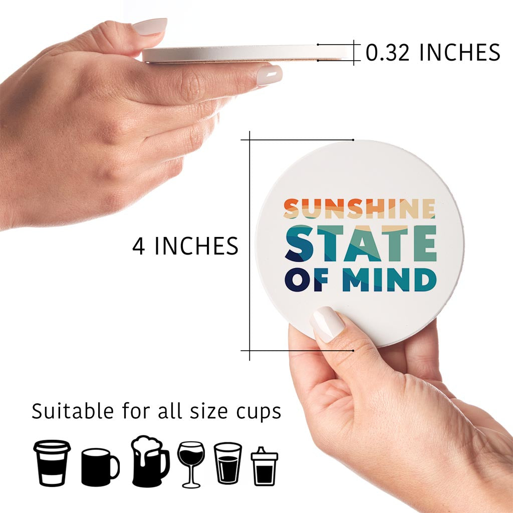 Sunshine State Of Mind| Absorbent Coasters | Set of 4 | Min 2
