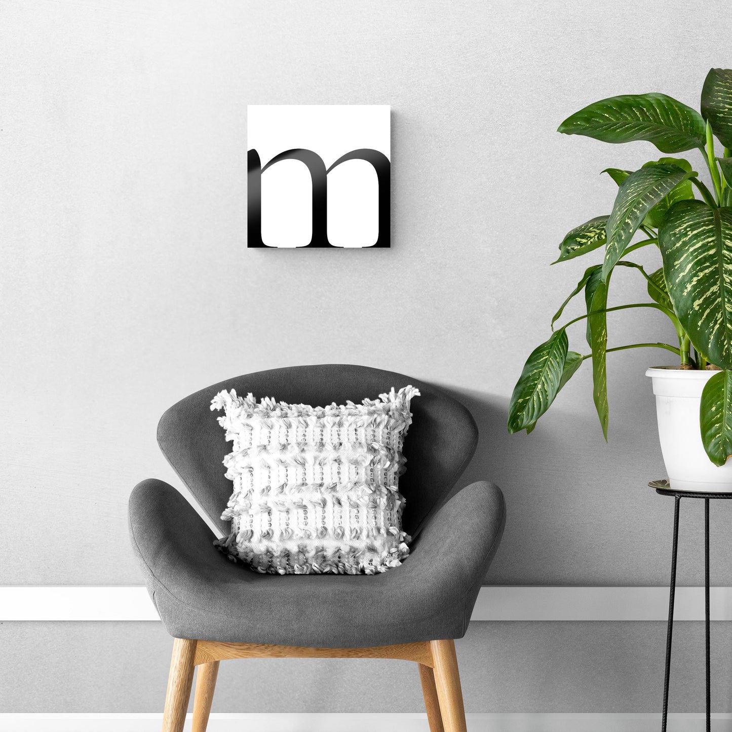 Minimal Monogram M | Hi-Def Glass Art | Eaches | Min 1