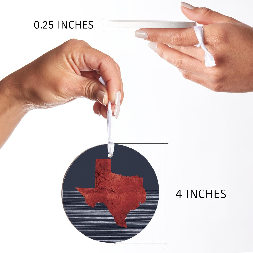 Modern Minimalist Texas Straight Line State Shape | Wood Ornament | Eaches | Min 6