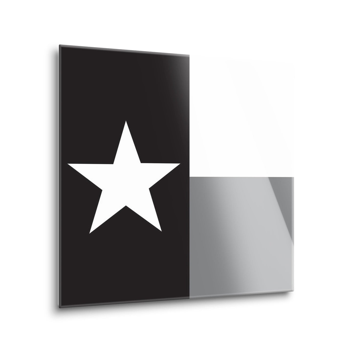 Minimalistic B&W Texas State Flag | Hi-Def Glass Art | Eaches | Min 2