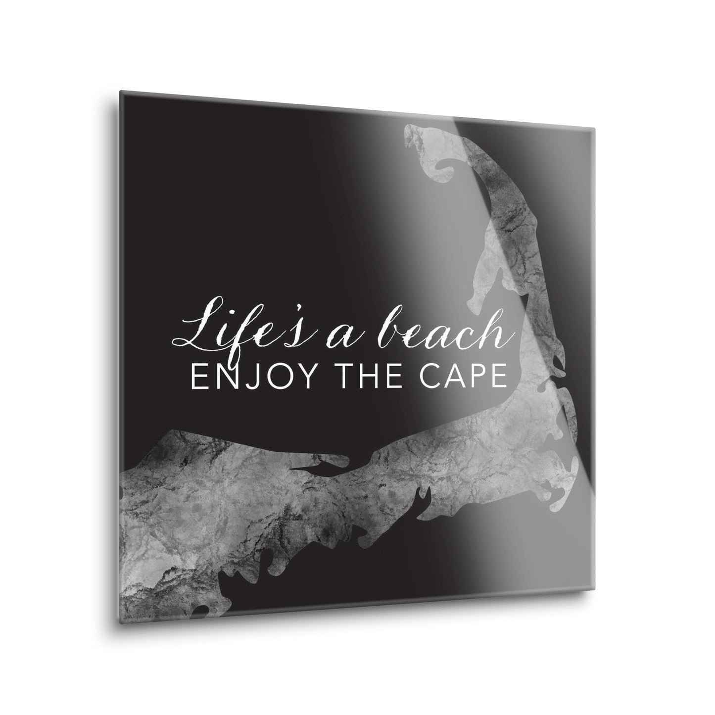 Minimalistic B&W Cape Cod Lifes A Beach | Hi-Def Glass Art | Eaches | Min 1