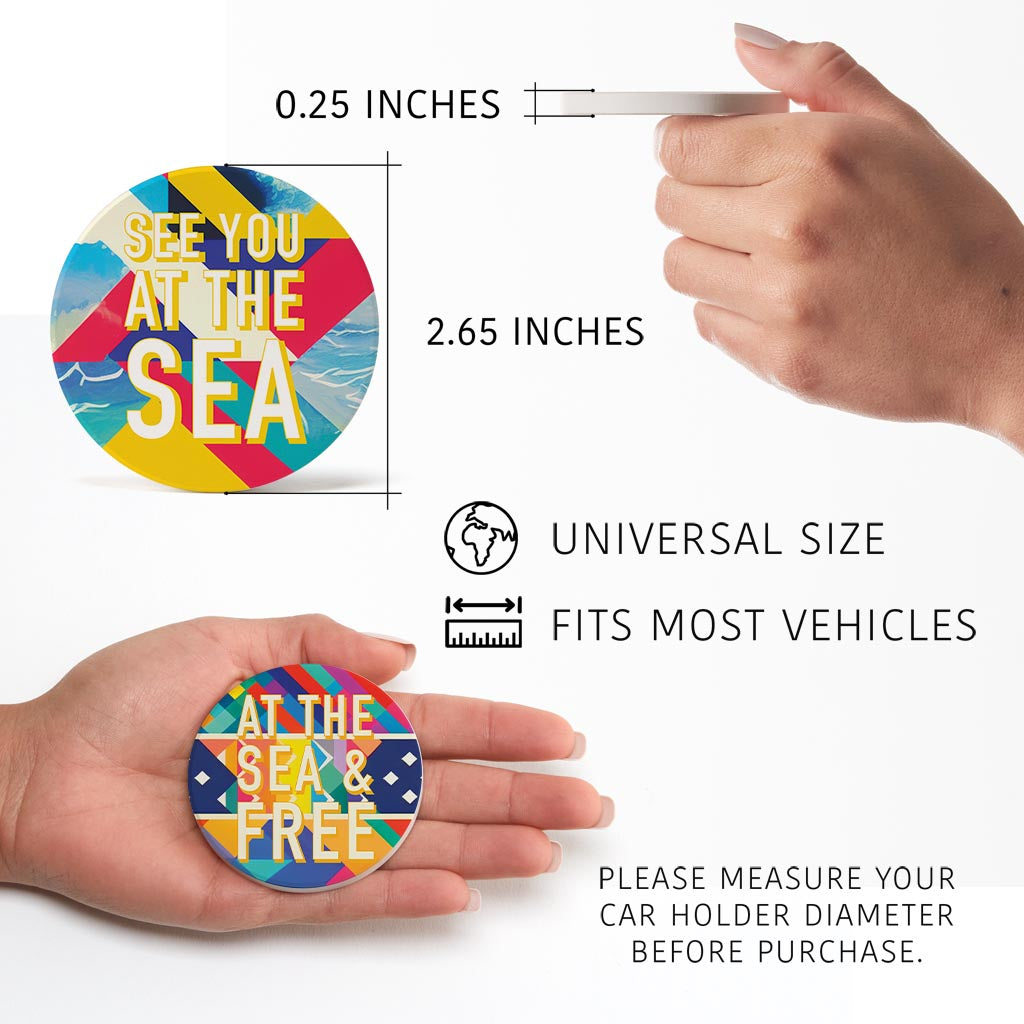 Bright Florida Patterns | Absorbent Car Coasters | Set of 2 | Min 4