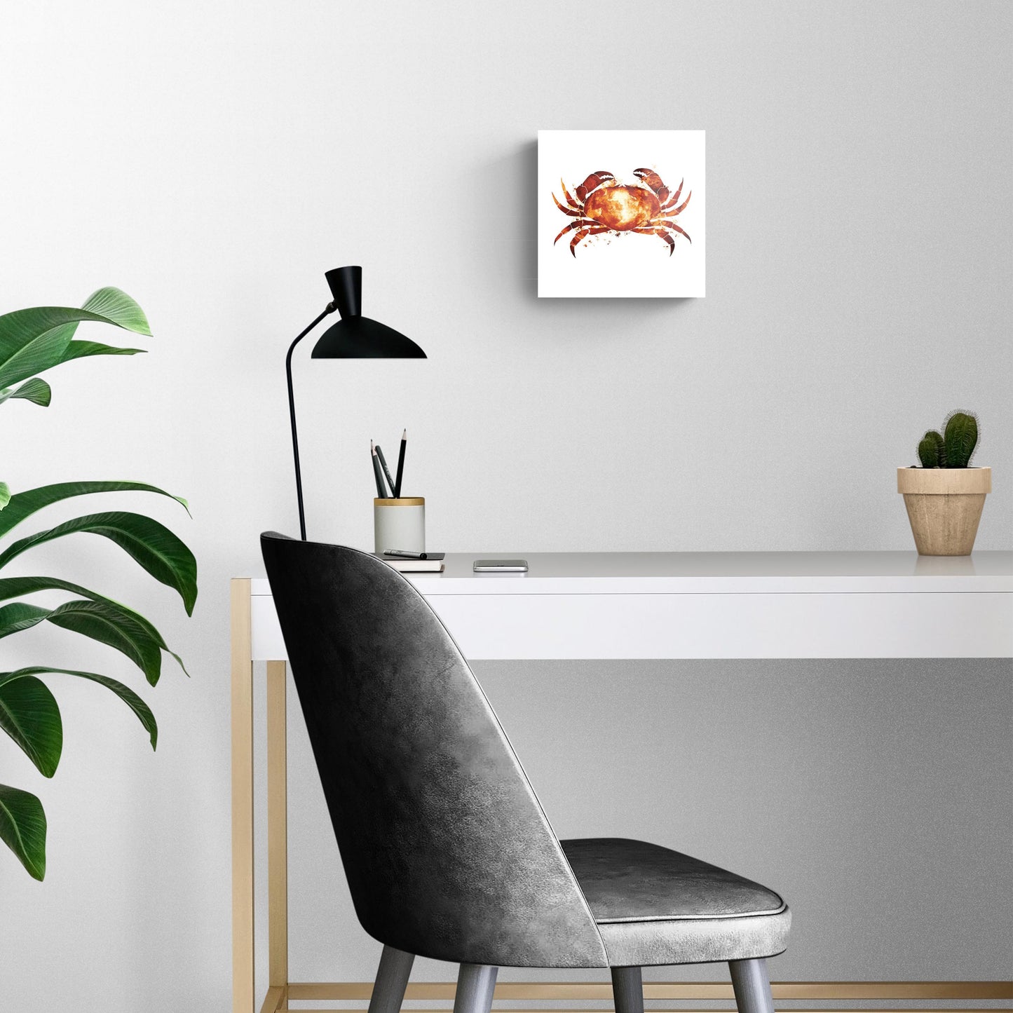 East Coast Water Color Crab | Hi-Def Glass Art | Eaches | Min 2