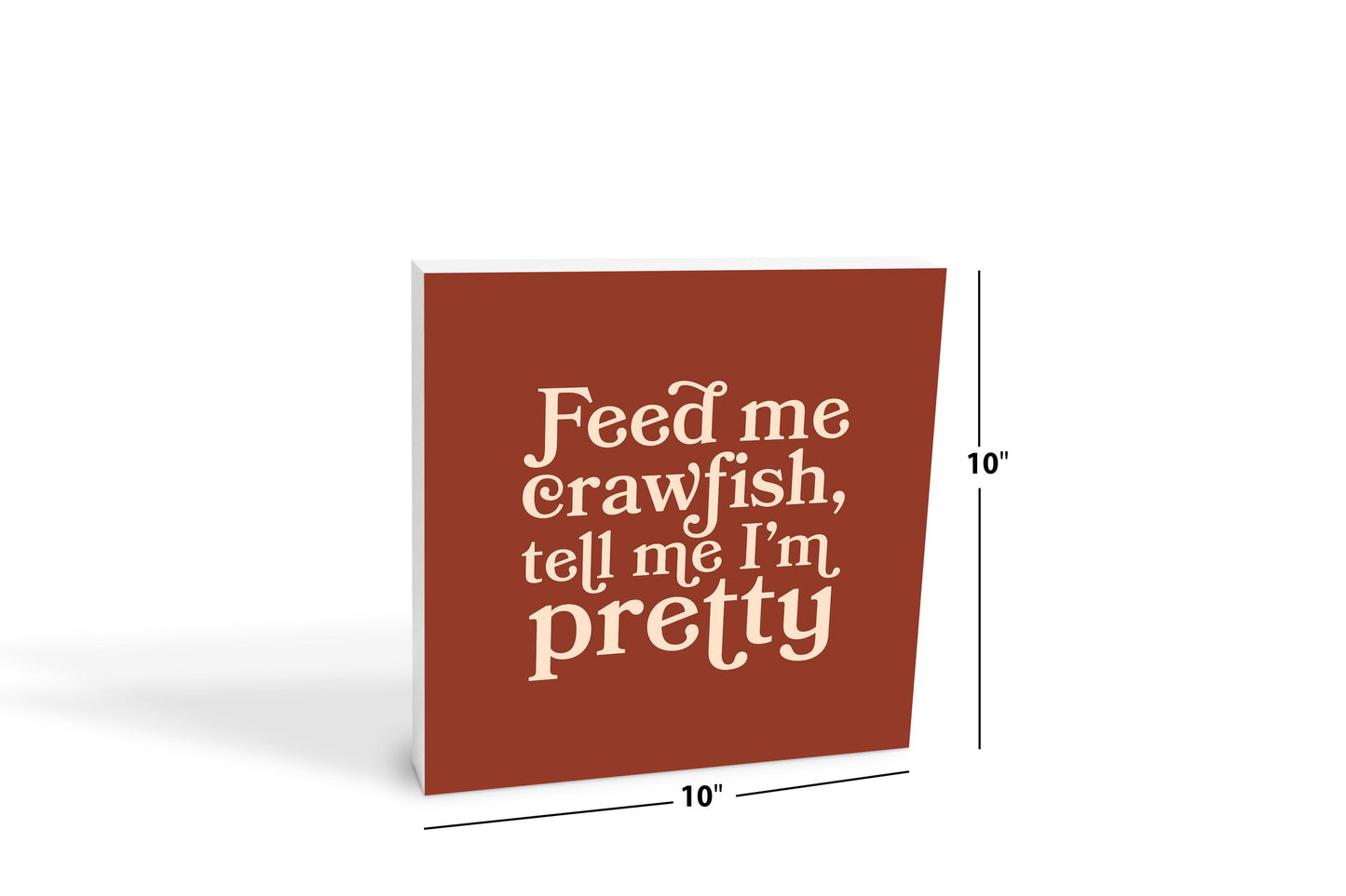 Modern Minimalist Louisiana Feed Me Crawfish | Wood Block | Eaches | Min 2