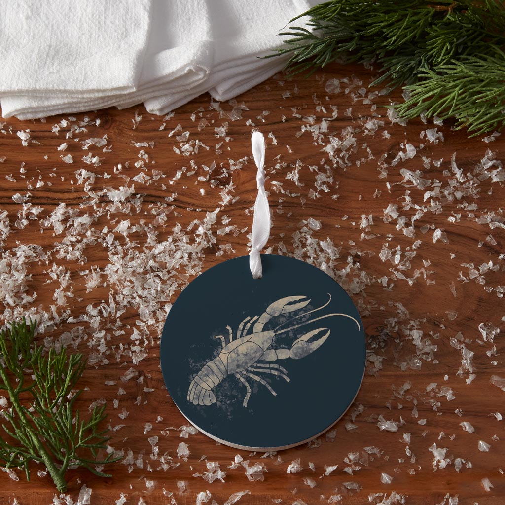 Modern Minimalist Louisiana Crawfish Water Color| Wood Ornament | Eaches | Min 6