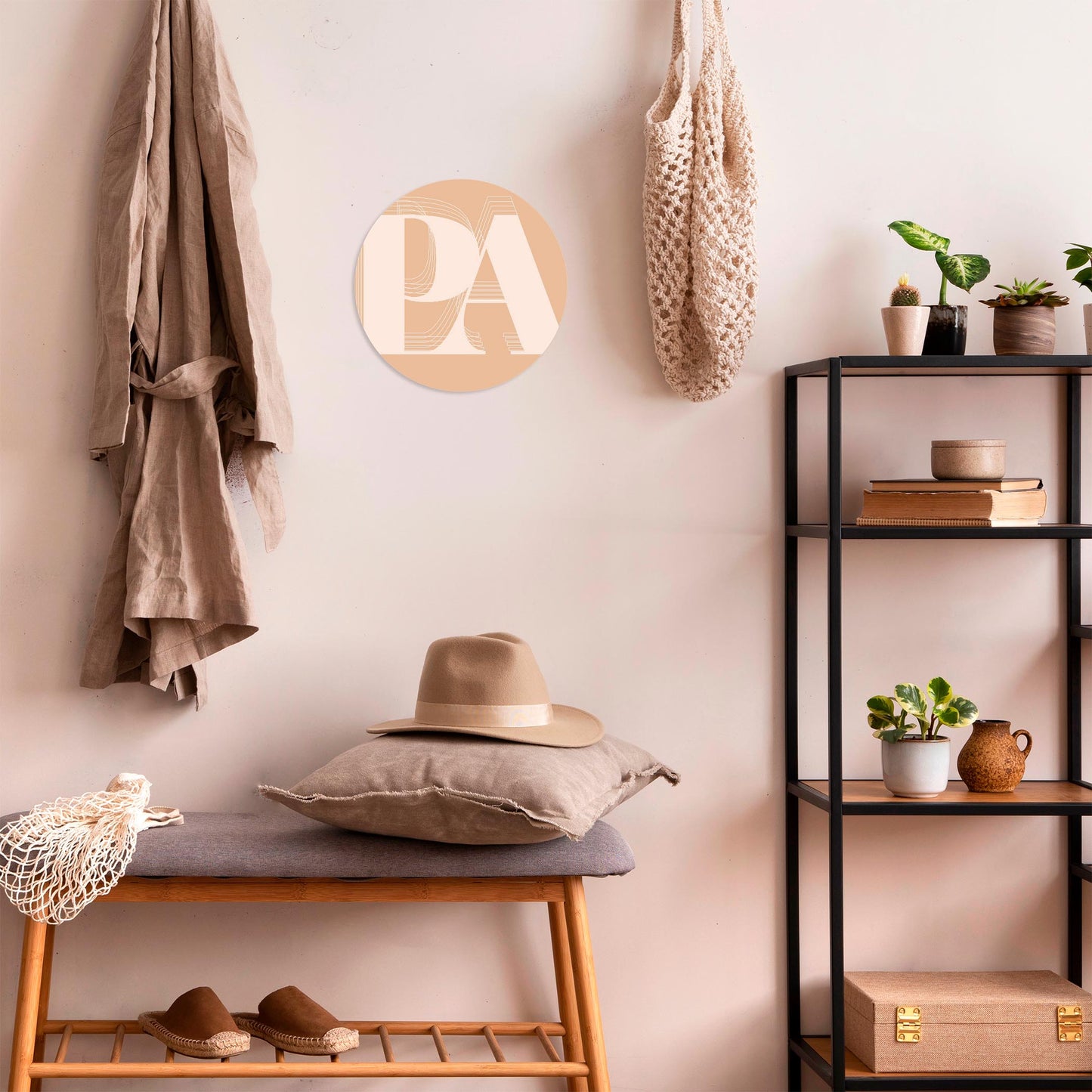Modern Minimalist Pennsylvania Pa Initials Light | Wood Sign | Eaches | Min 1