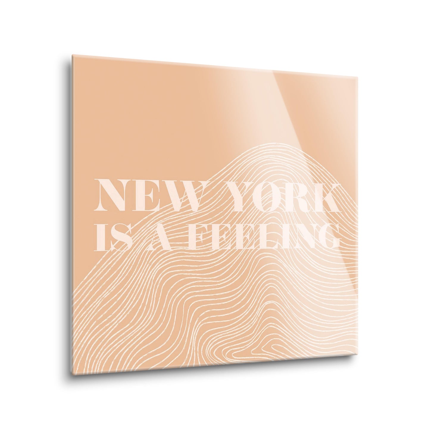 Modern Minimalist New York Is A Feeling | Hi-Def Glass Art | Eaches | Min 2