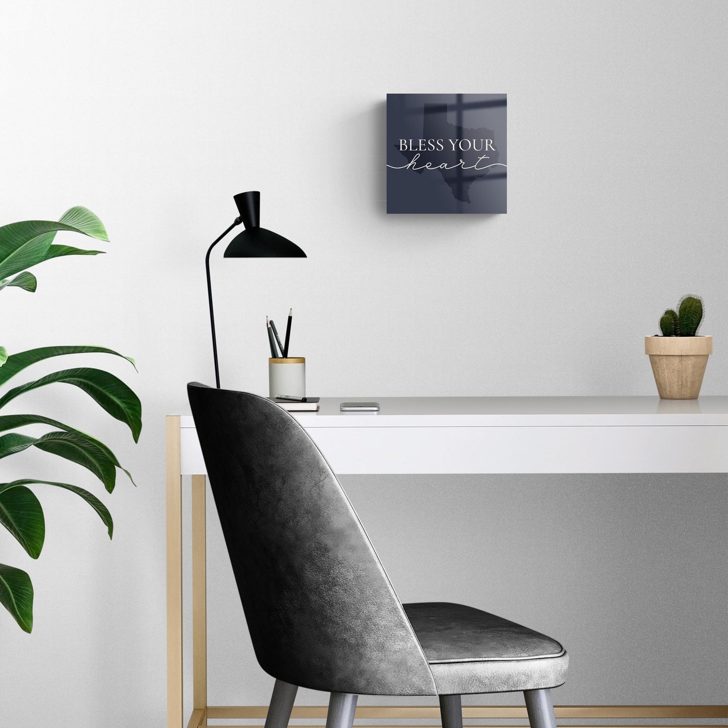 Modern Minimalist Texas Bless Your Heart | Hi-Def Glass Art | Eaches | Min 2