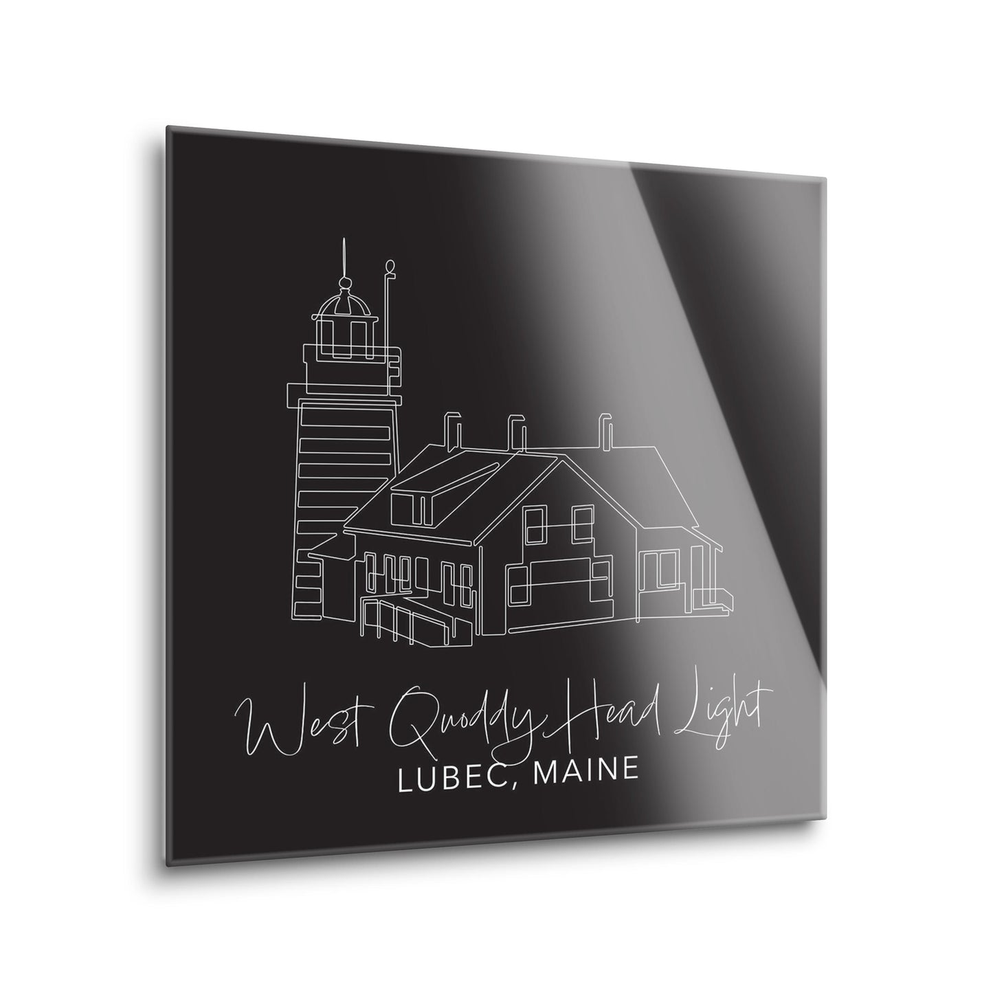 Black West Quoddy Head Light | Hi-Def Glass Art | Eaches | Min 2