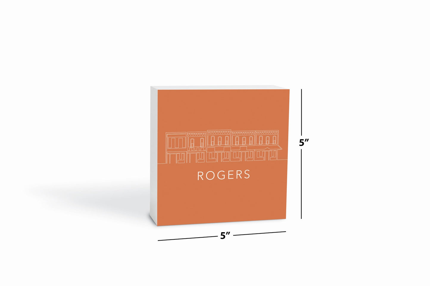 Modern Minimalist Arkansas Rogers Skyline | Wood Block | Eaches | Min 4