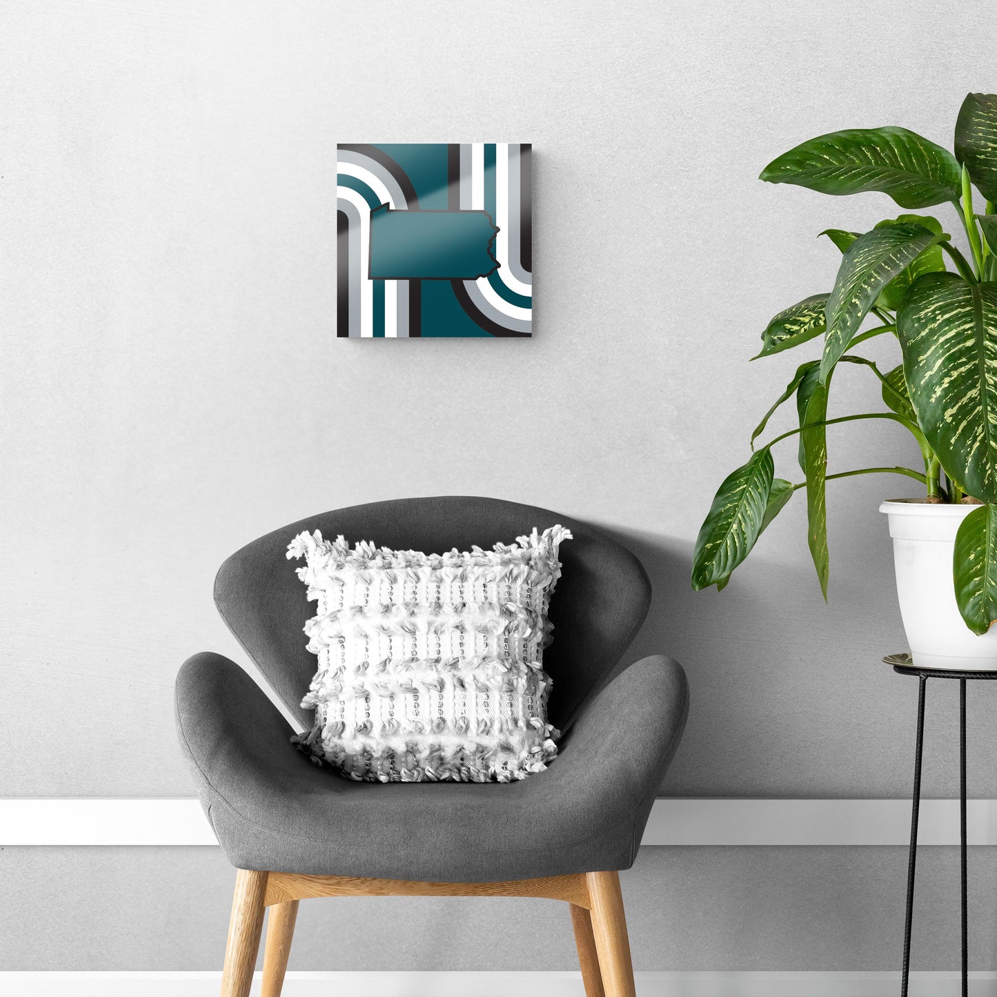 Modern Minimalist Pennsylvania Retro Shape | Hi-Def Glass Art | Eaches | Min 1