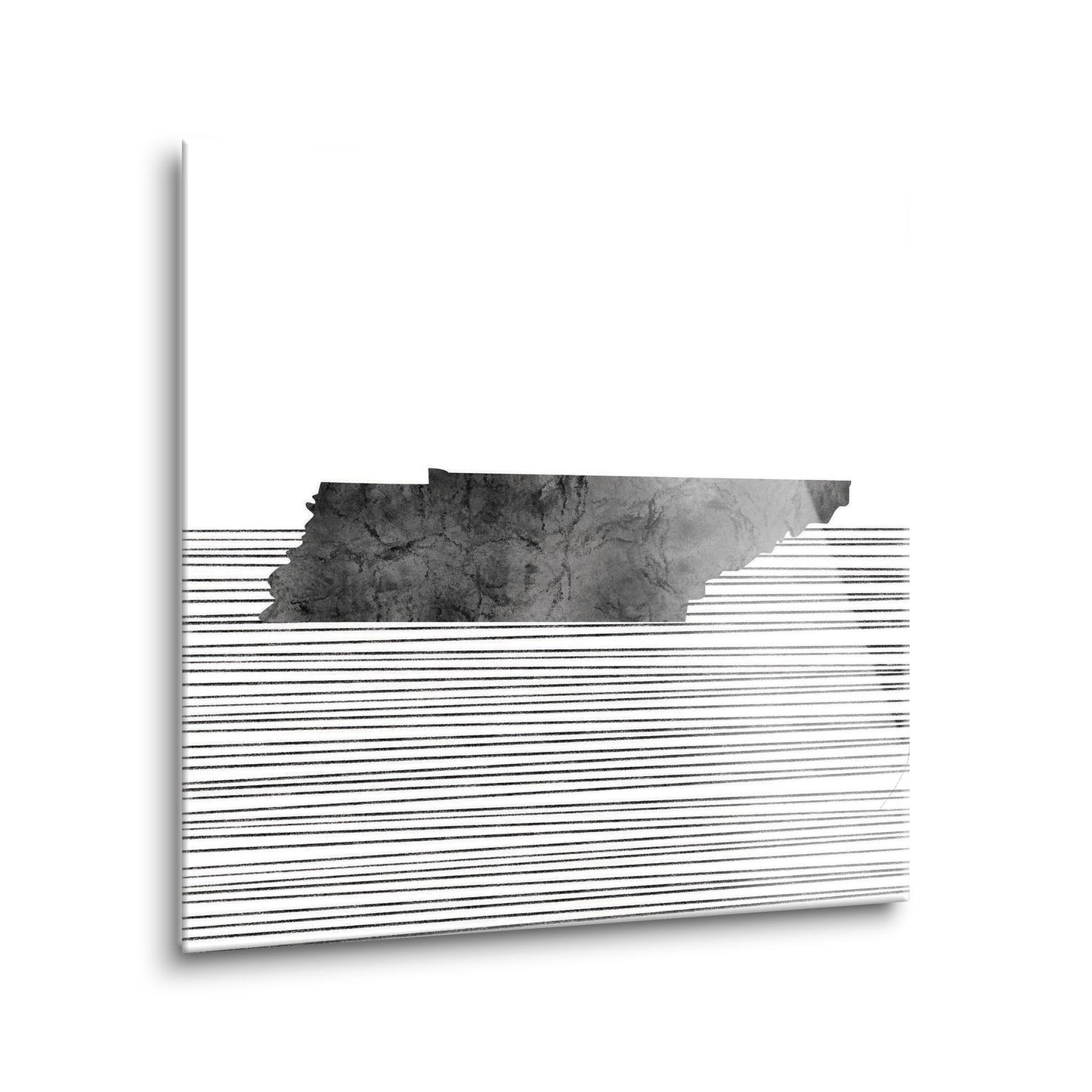 Minimalist B&W Tennessee State With Straight Lines | Hi-Def Glass Art | Eaches | Min 1