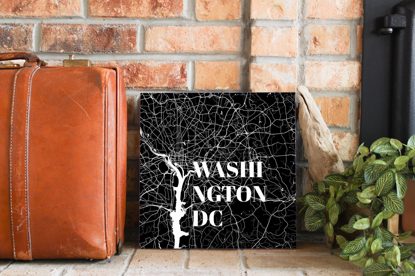 Minimalistic B&W Washington Dc Map | Wood Sign | Eaches | Min 2