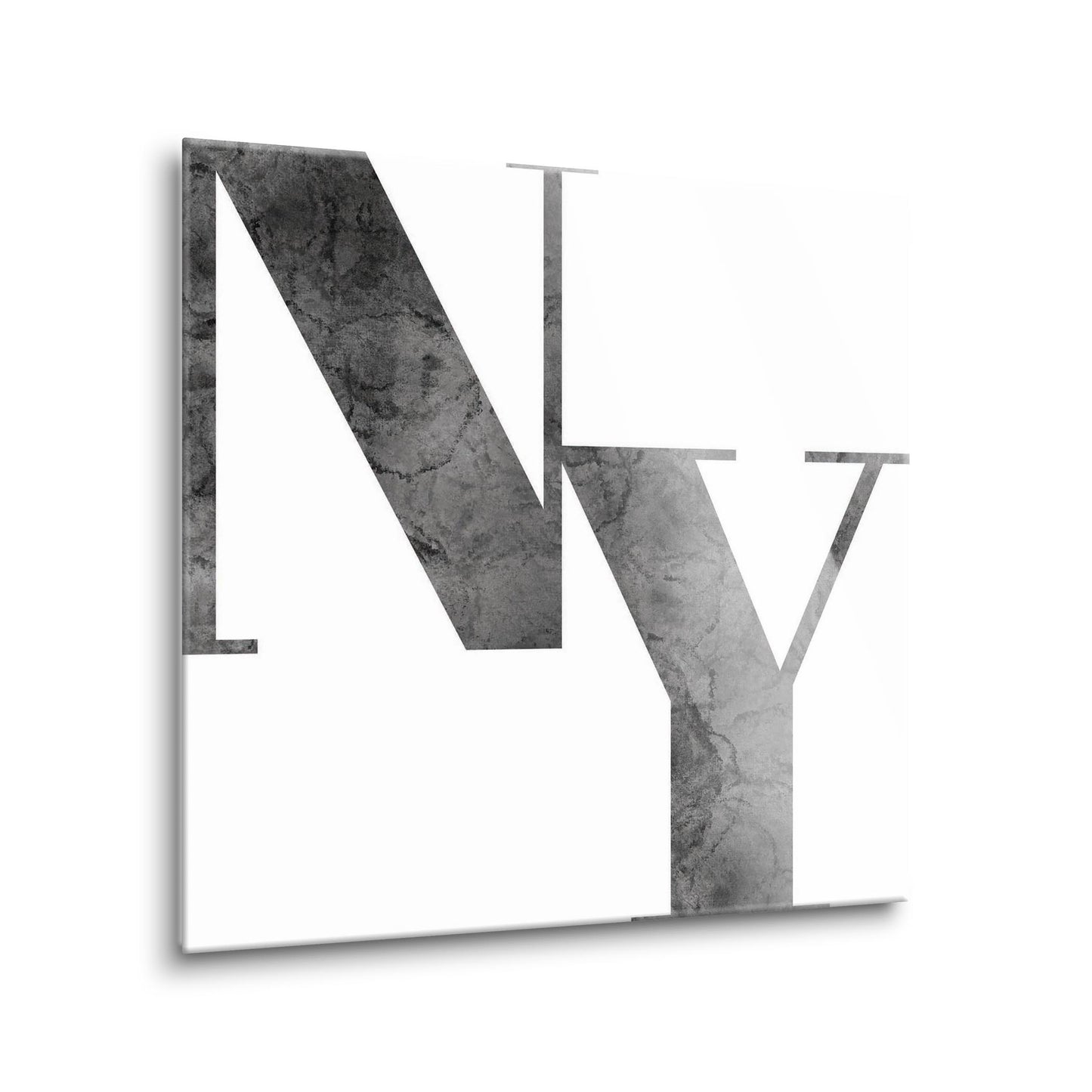 Minimalistic B&W New York White Initials | Hi-Def Glass Art | Eaches | Min 1