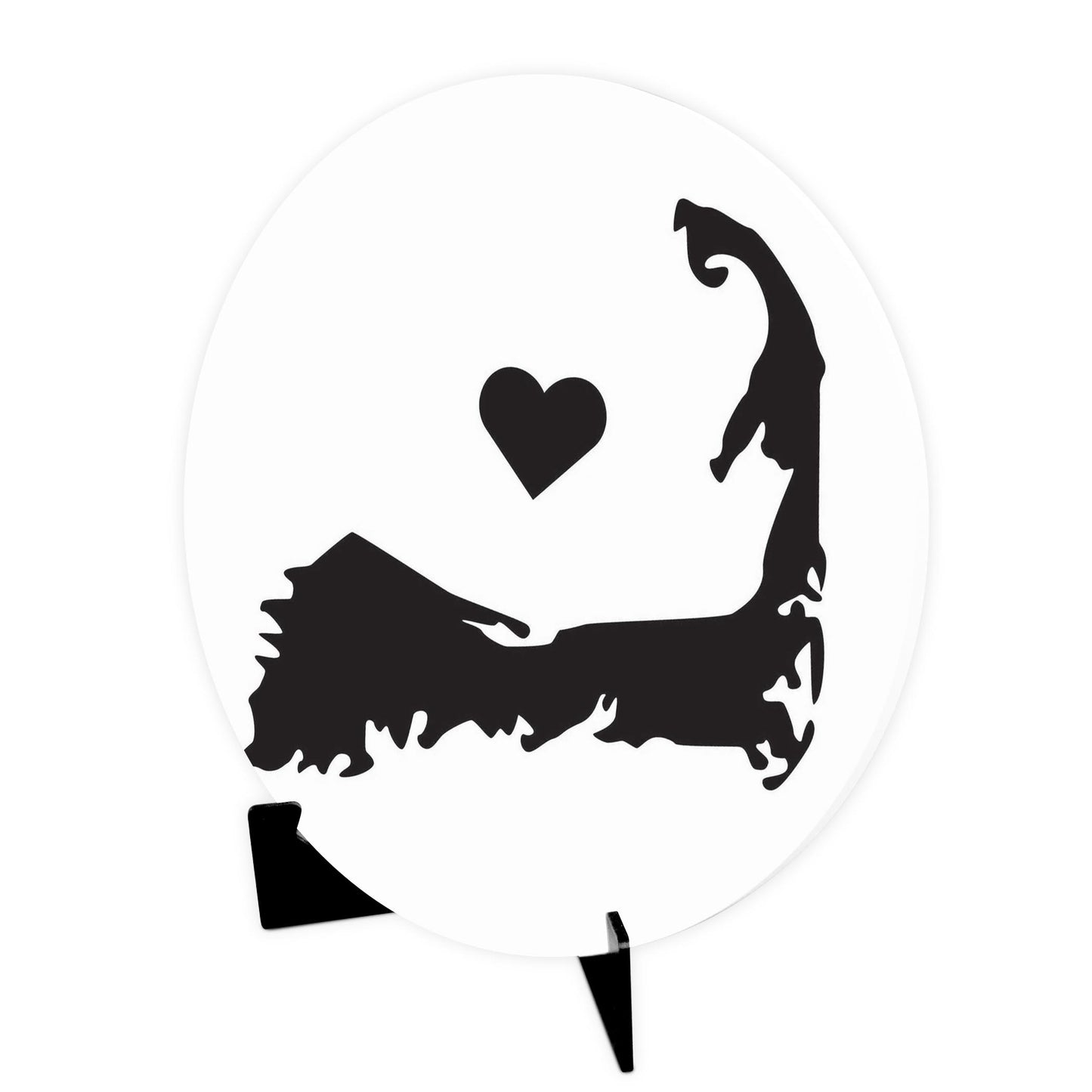 Minimalistic B&W Cape Cod With Heart | Wood Sign | Eaches | Min 1