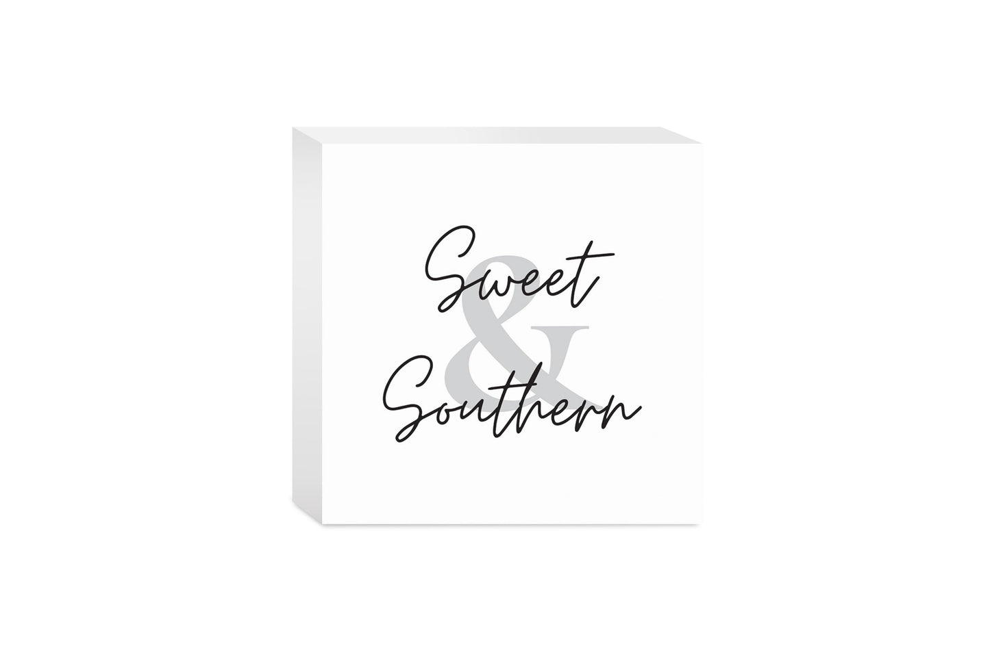 Minimalistic B&W Texas Sweet Southern | Wood Block | Eaches | Min 4