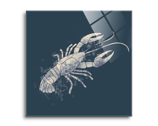 Modern Minimalist Louisiana Crawfish Water Color | Hi-Def Glass Art | Eaches | Min 2