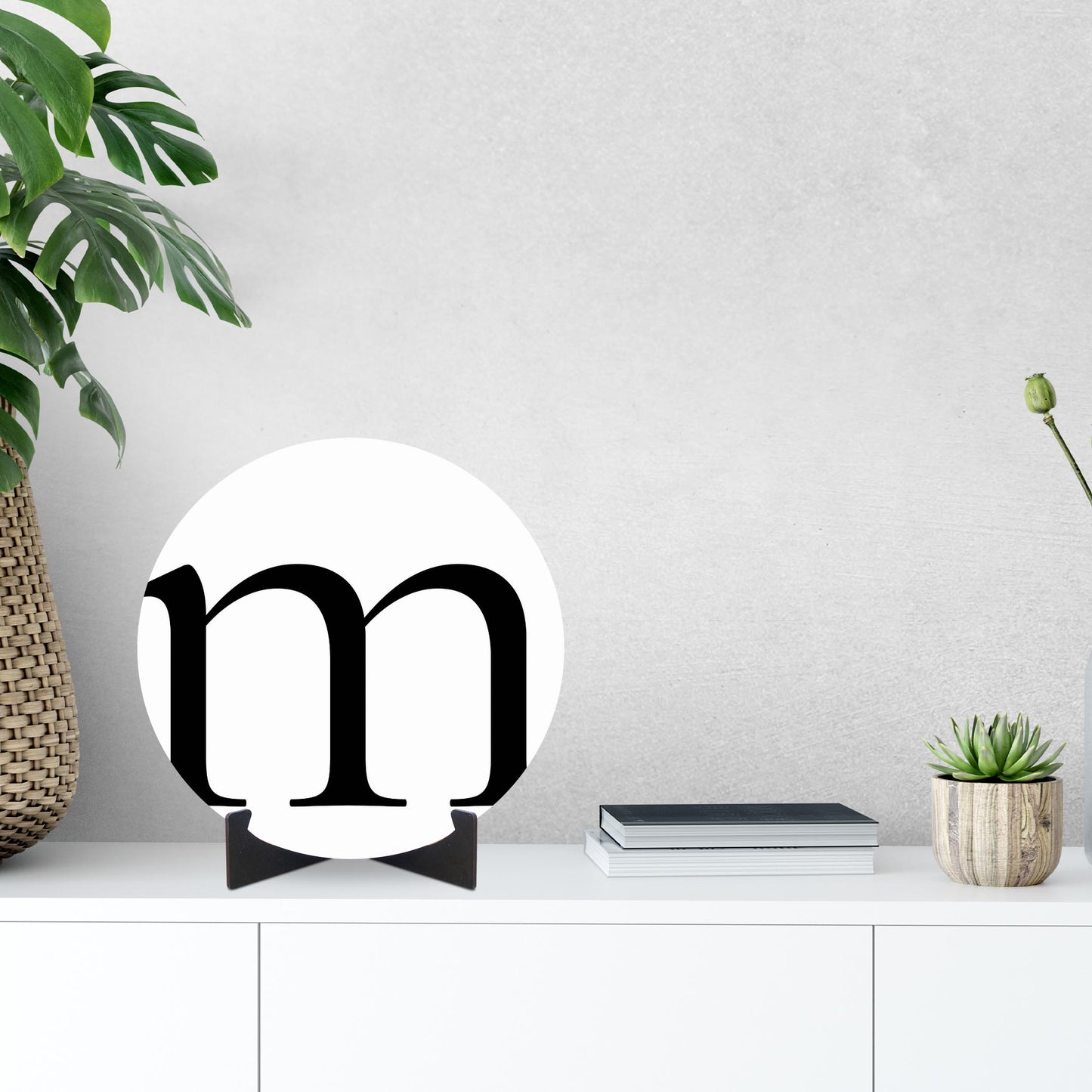 Minimalist Monogram M | Wood Sign | Eaches | Min 1