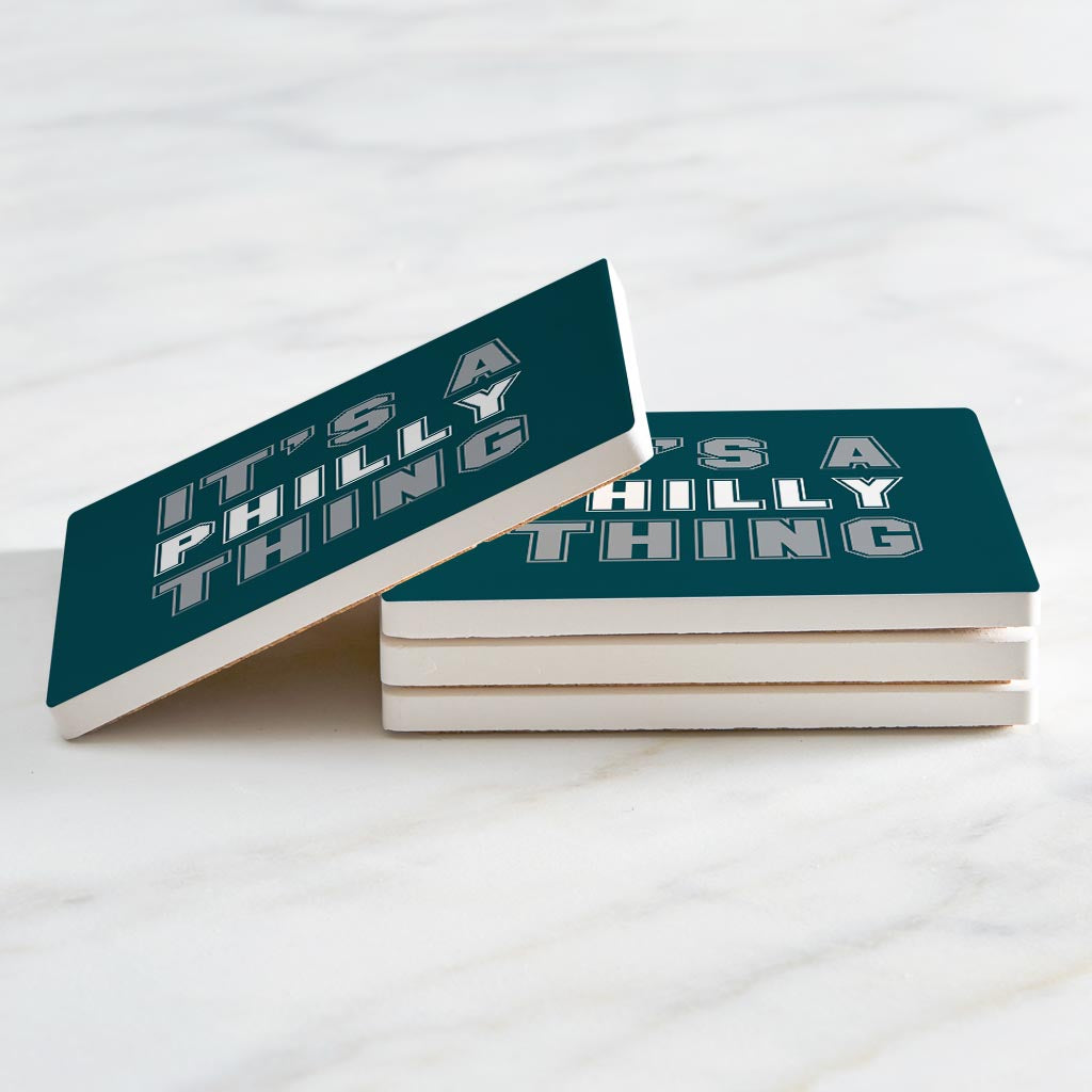 Modern Minimalist Pennsylvania Philly Thing | Absorbent Coasters | Set of 4 | Min 2