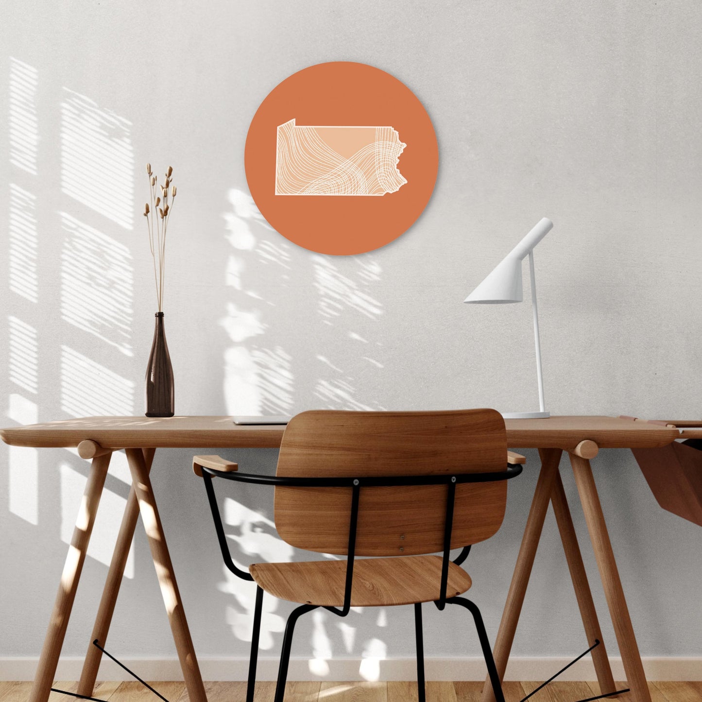 Modern Minimalist Pennsylvania State Lines Light | Wood Sign | Eaches | Min 1