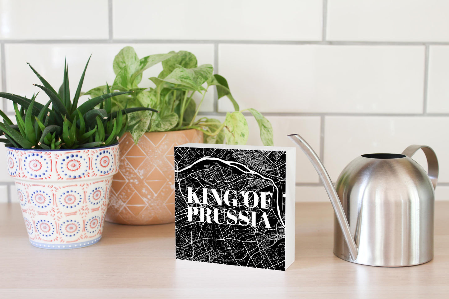 Minimalistic B&W Pennsylvania King Of Prussia Map | Wood Block | Eaches | Min 4