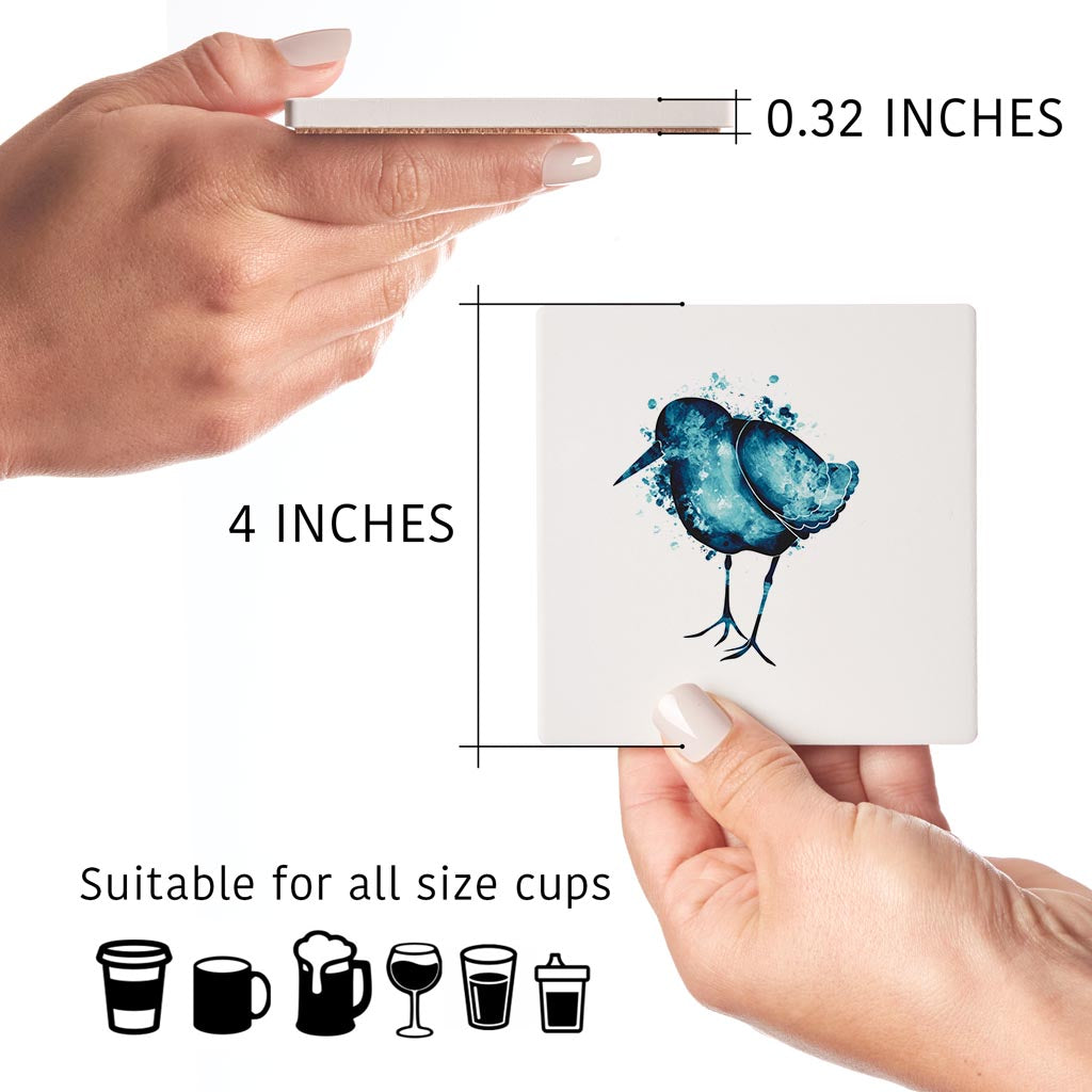 New England Water Color Sand Piper | Absorbent Coasters | Set of 4 | Min 2