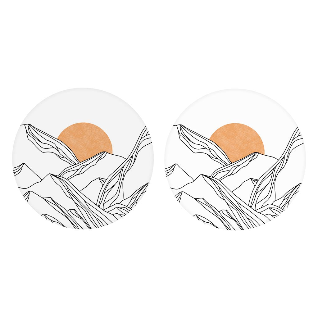 White Mountain Sun Lines | Absorbent Car Coasters | Set of 2 | Min 4