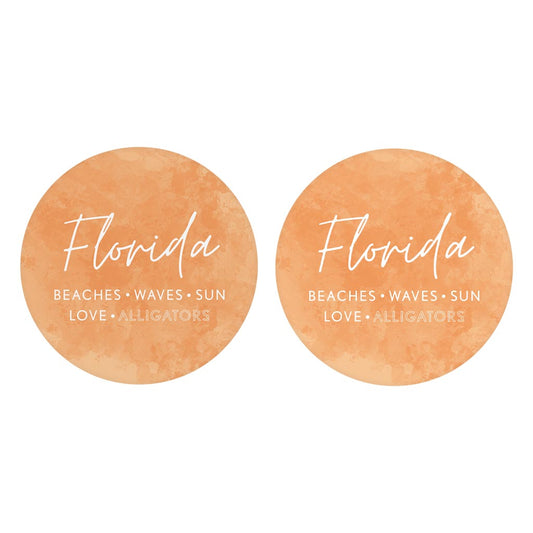 Florida Meaning Orange| Absorbent Car Coasters | Set of 2 | Min 4