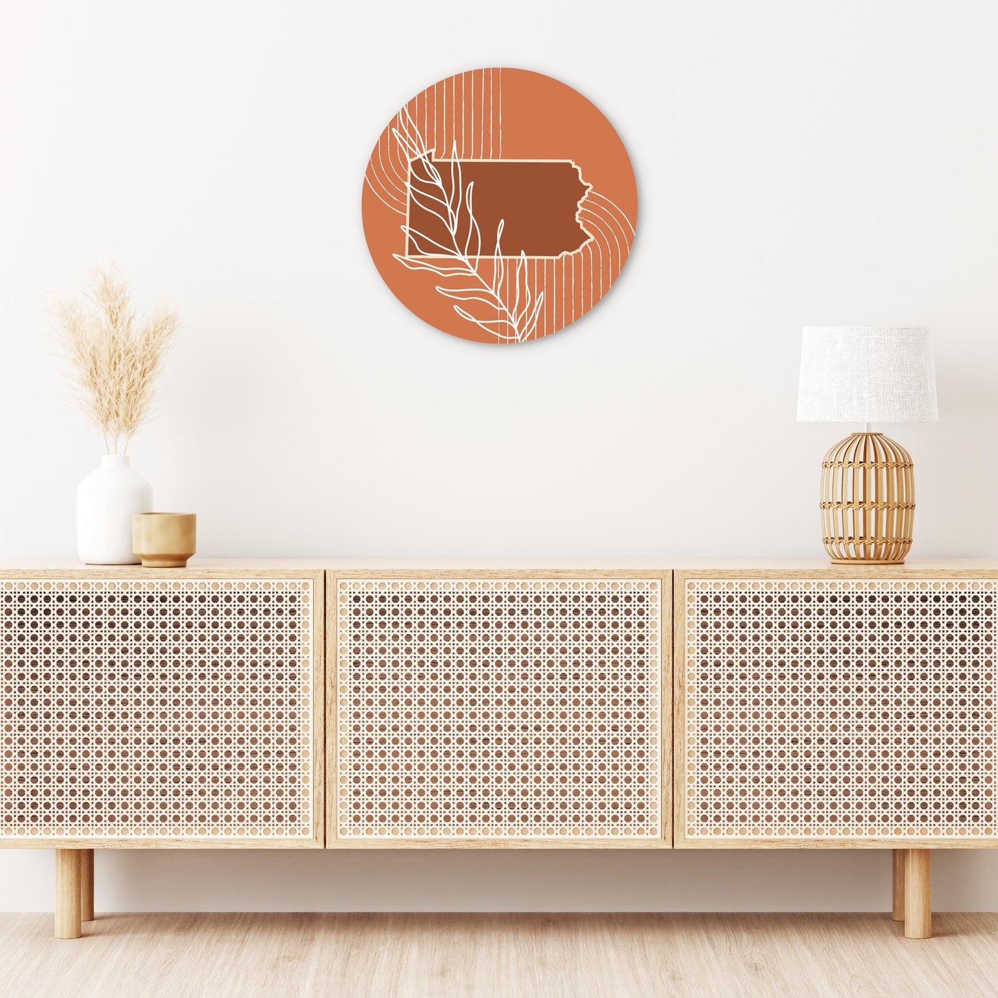 Modern Minimalist Pennsylvania State Leaf | Wood Sign | Eaches | Min 1