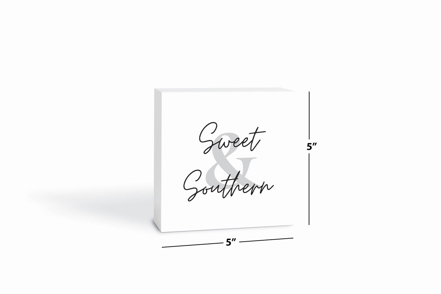 Minimalistic B&W Texas Sweet Southern | Wood Block | Eaches | Min 4