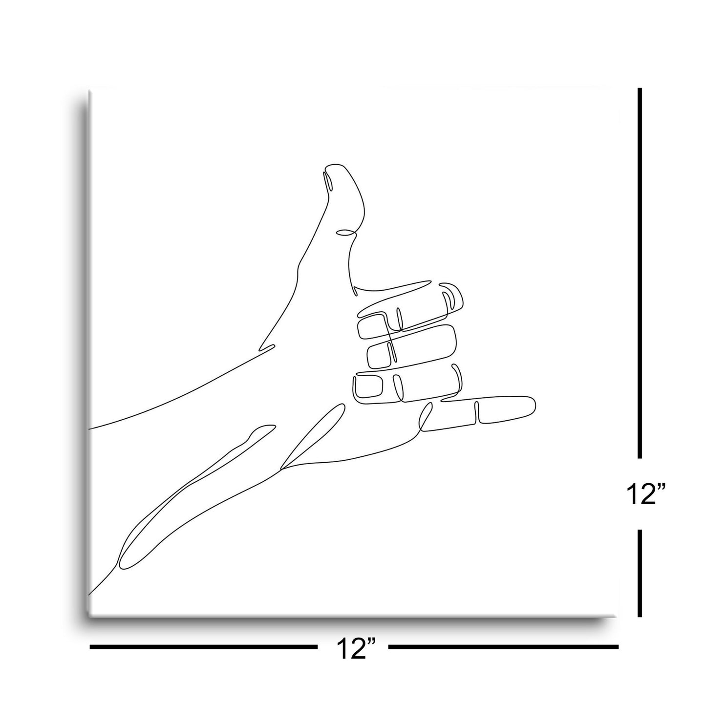 Hang 10 Hand Sign Line Drawing | Hi-Def Glass Art | Eaches | Min 1