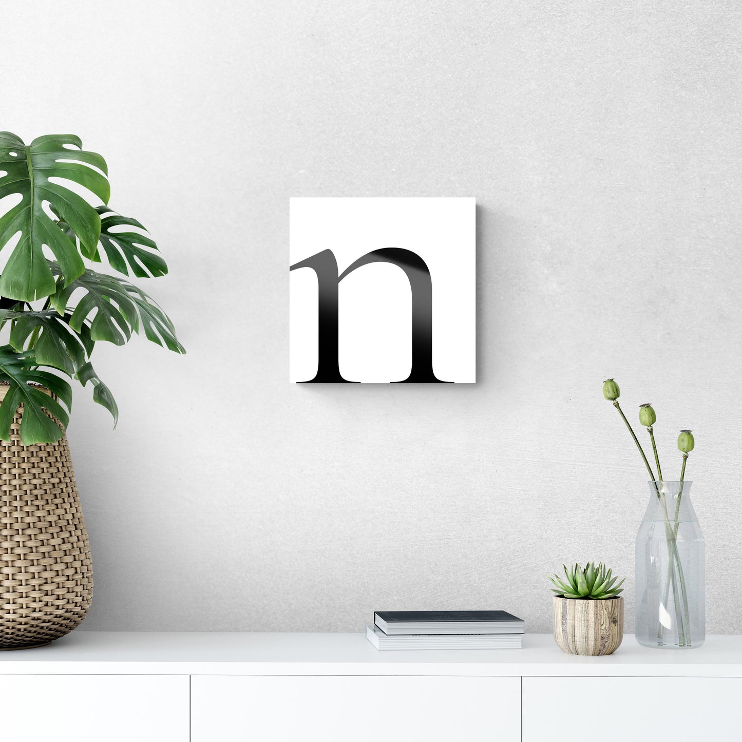 Minimal Monogram N | Hi-Def Glass Art | Eaches | Min 1
