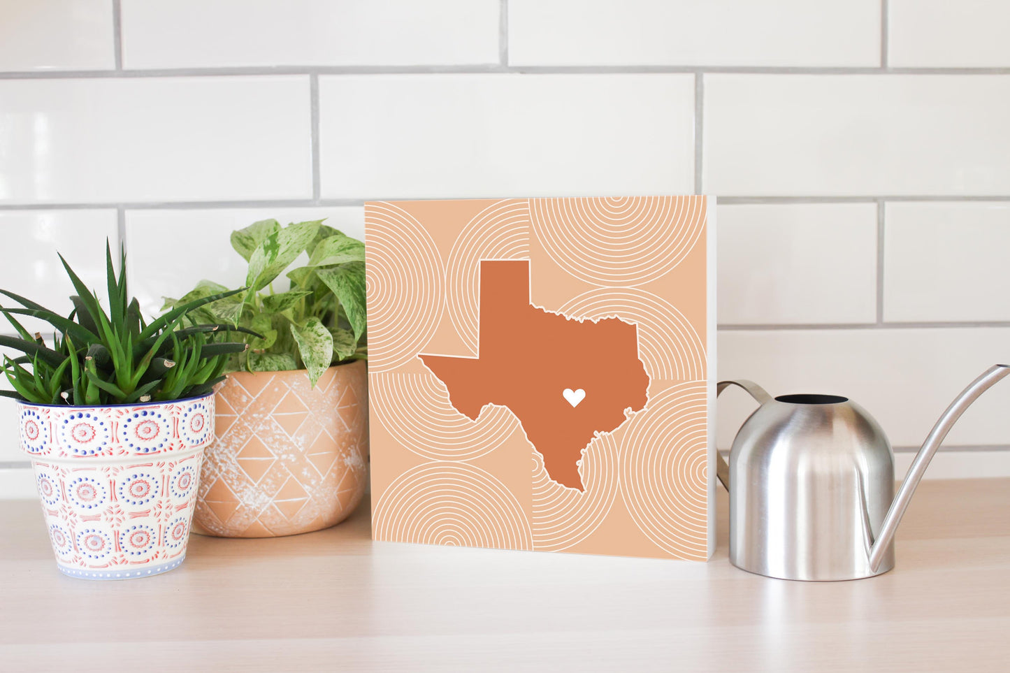 Modern Minimalist Texas Austin Heart | Wood Block | Eaches | Min 2