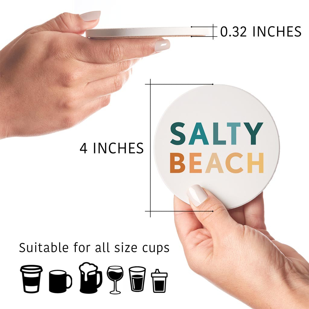 Salty Beach | Absorbent Coasters | Set of 4 | Min 2