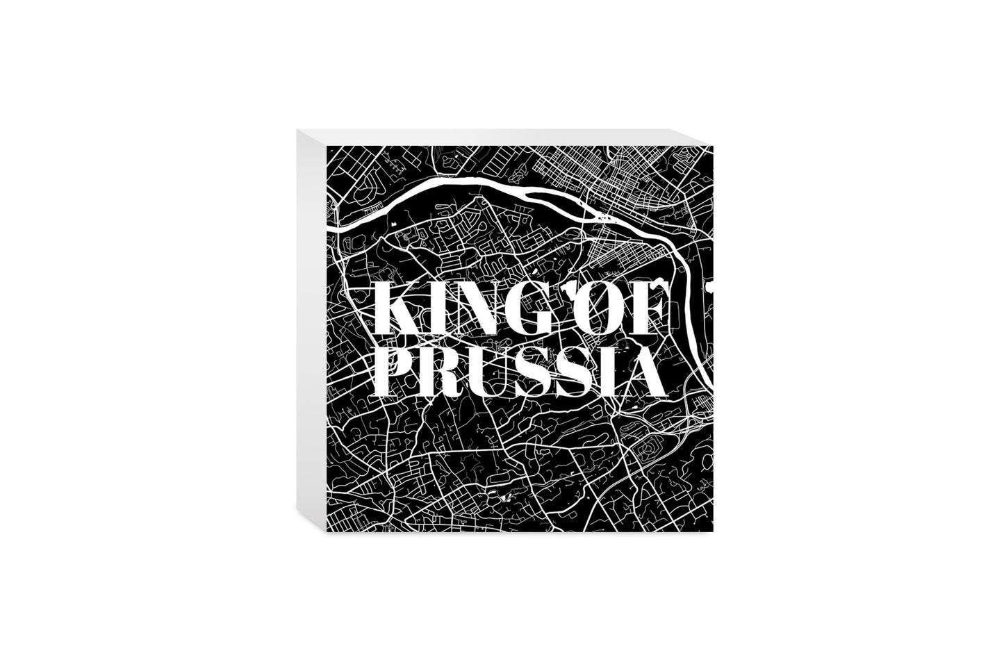 Minimalistic B&W Pennsylvania King Of Prussia Map | Wood Block | Eaches | Min 4
