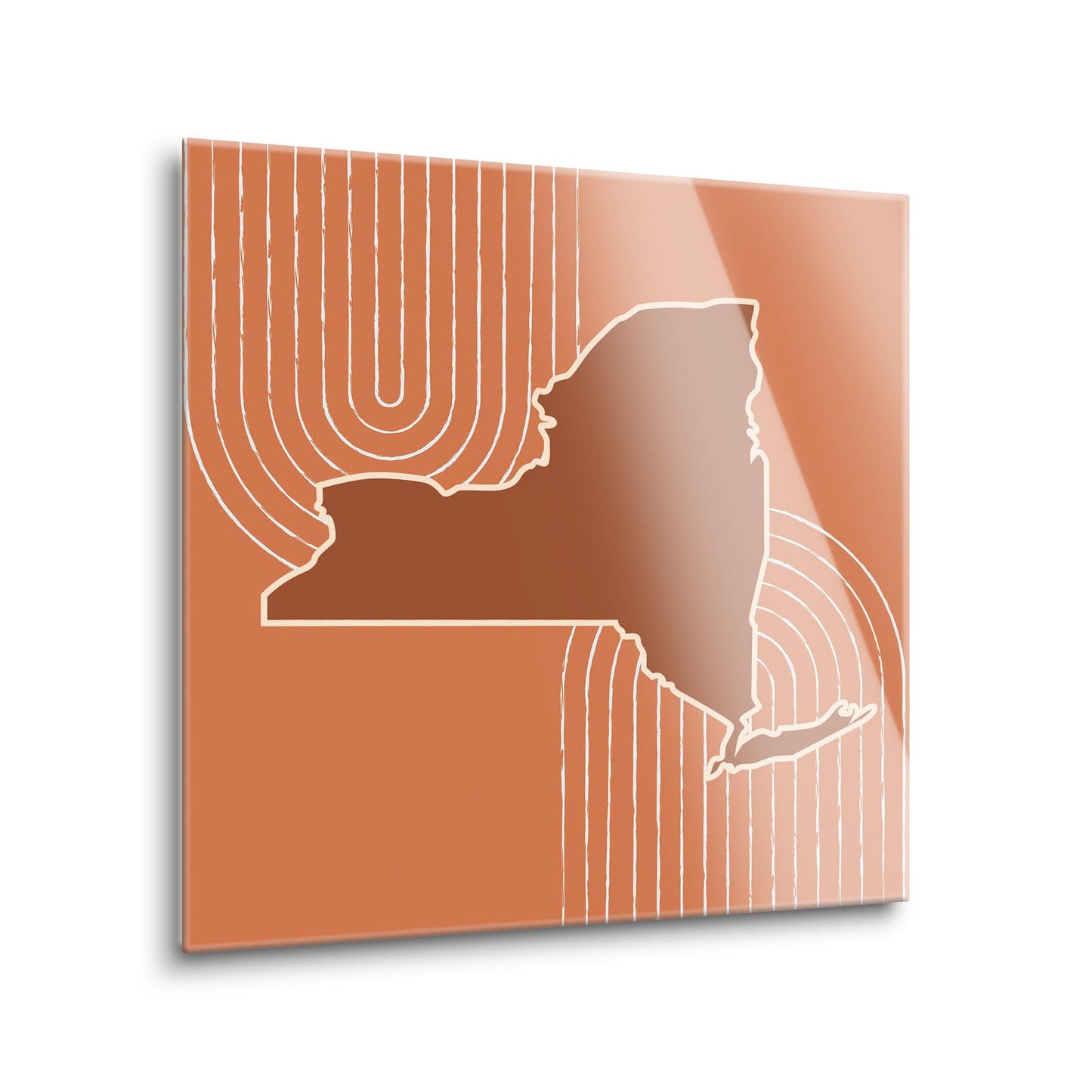 Modern Minimalistic New York Retro Thin Line | Hi-Def Glass Art | Eaches | Min 1