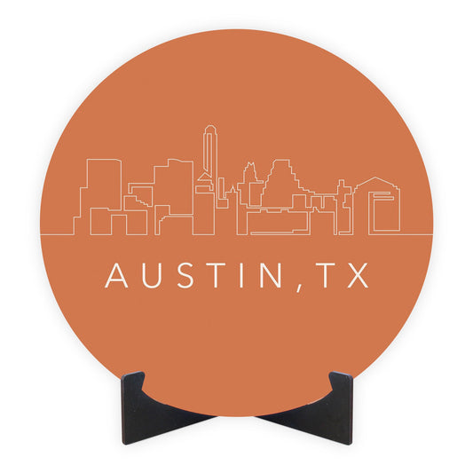 Modern Minimalist Texas Austin Skyline | Wood Sign | Eaches | Min 1
