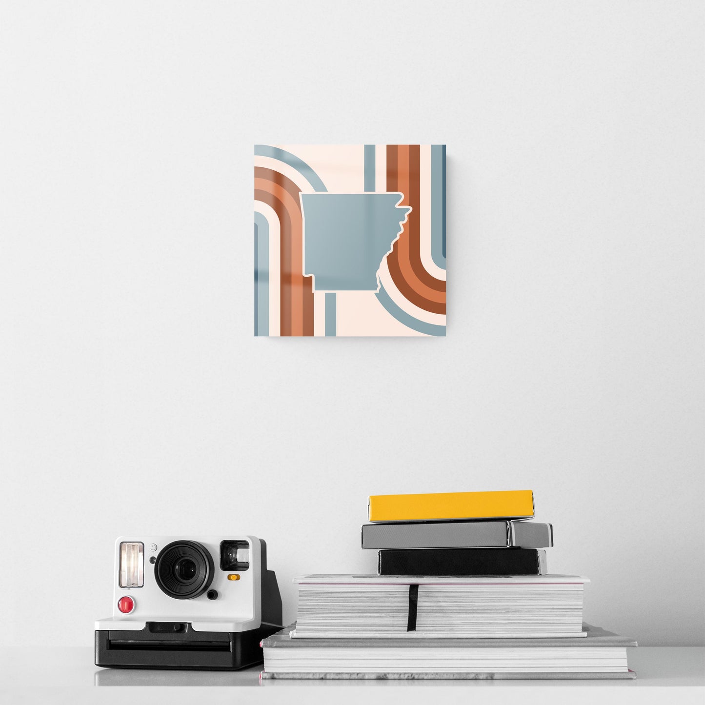 Modern Minimalist Arkansas Retro State Shape | Hi-Def Glass Art | Eaches | Min 2