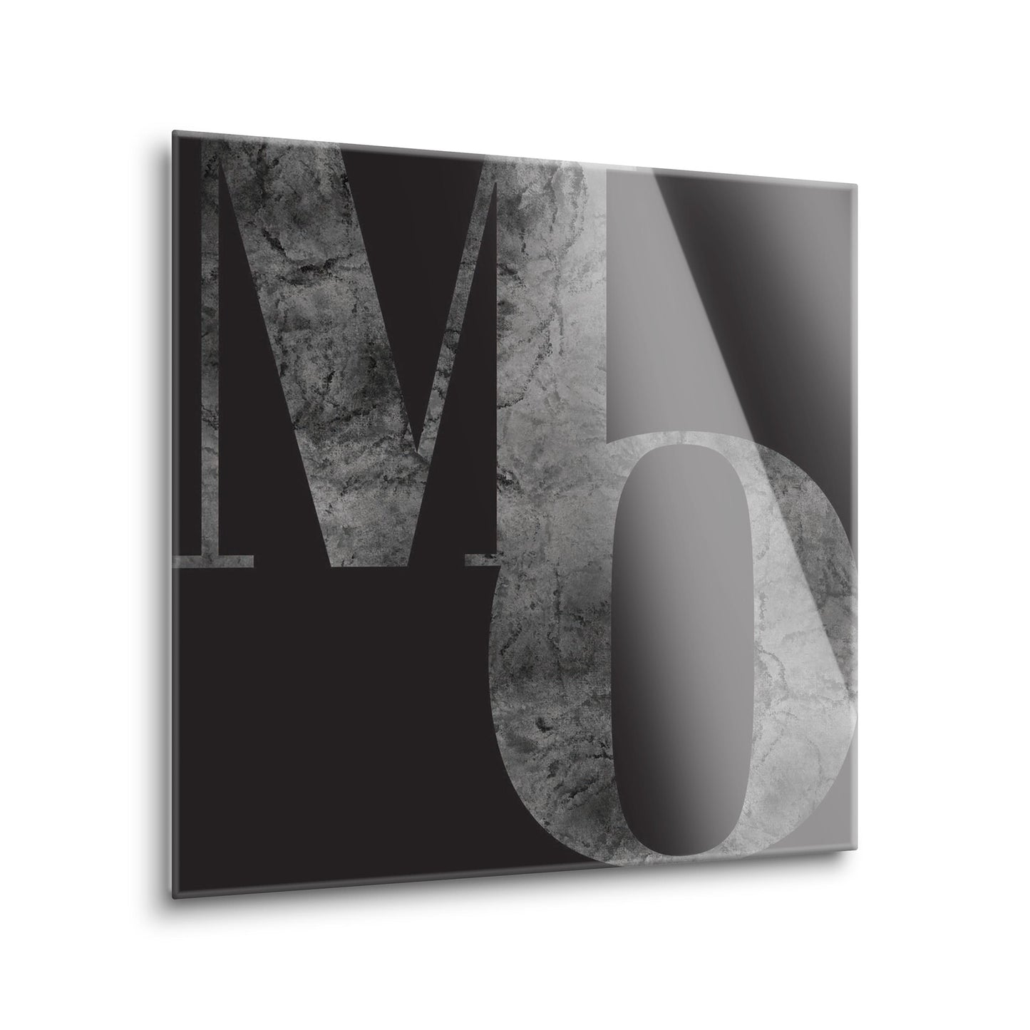 Minimalist B&W Missouri Black Initials | Hi-Def Glass Art | Eaches | Min 2