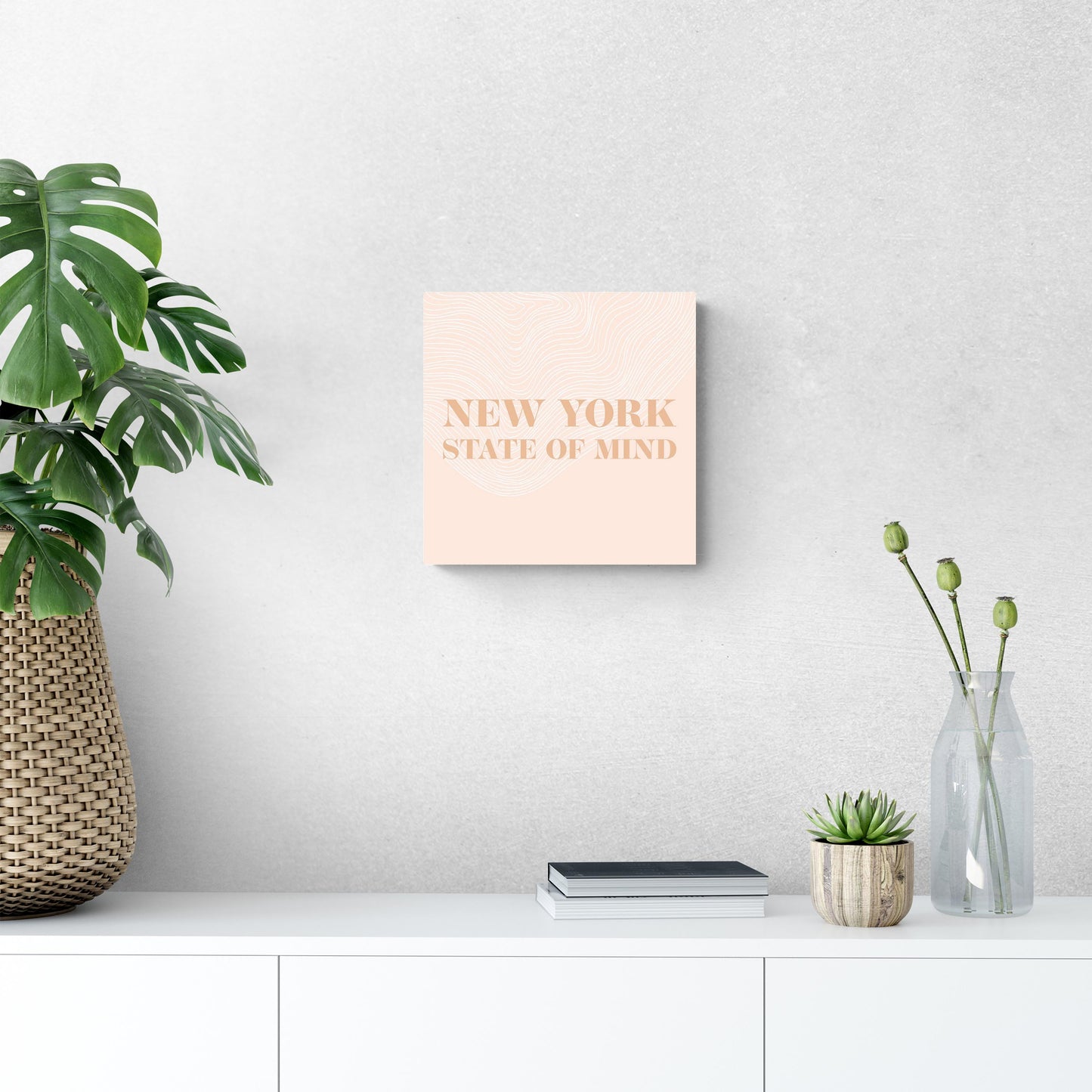 Modern Minimalist New York State Of Mind | Wood Sign | Eaches | Min 2