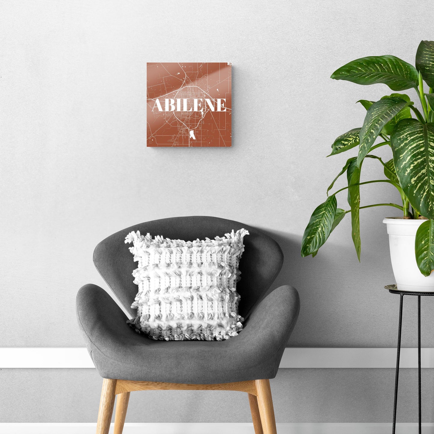 Modern Minimalist Texas Abilene Map| Hi-Def Glass Art | Eaches | Min 1