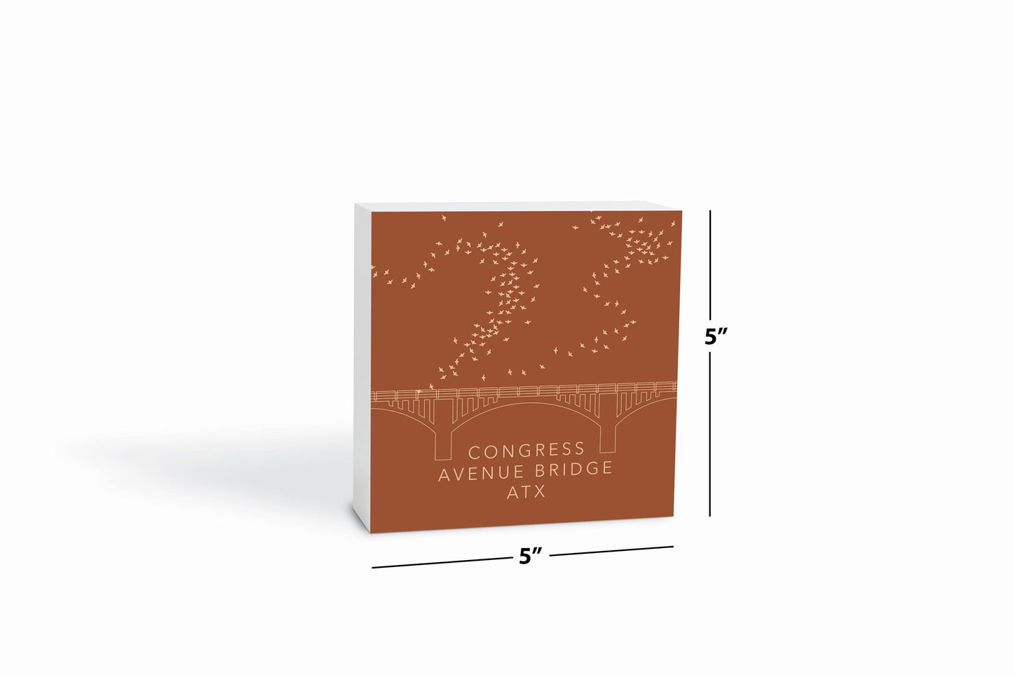 Modern Minimalist Texas Austin Congress Bridge | Wood Block | Eaches | Min 4