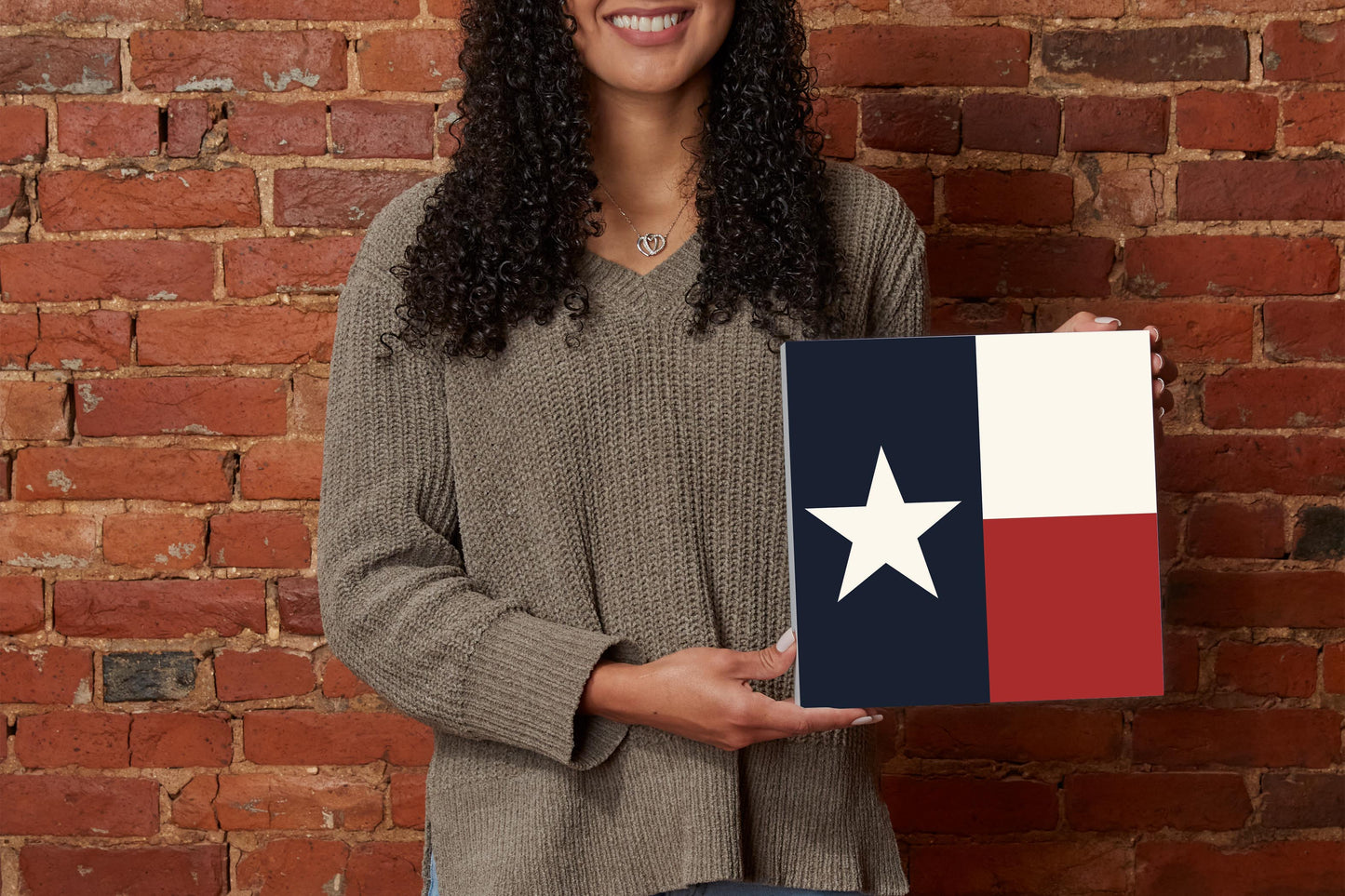 Modern Minimalist Texas Colors Flag | Wood Block | Eaches | Min 2