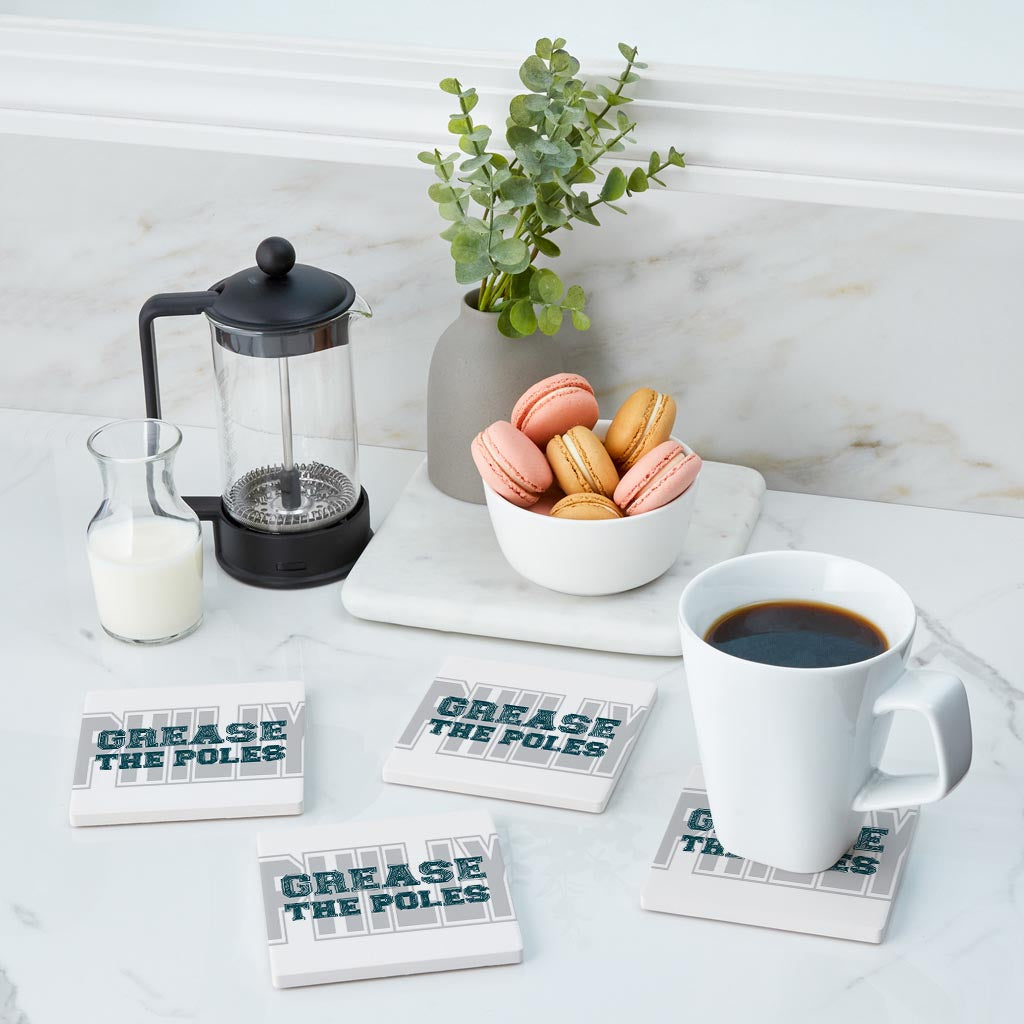Modern Minimalist Pennsylvania Grease The Poles | Absorbent Coasters | Set of 4 | Min 2