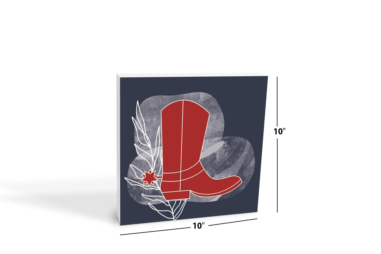 Modern Minimalist Texas Colors Boot | Wood Block | Eaches | Min 2