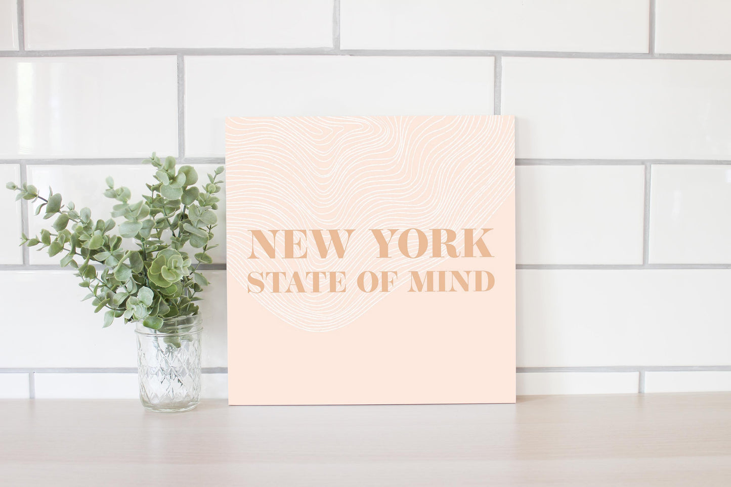 Modern Minimalist New York State Of Mind | Wood Sign | Eaches | Min 2