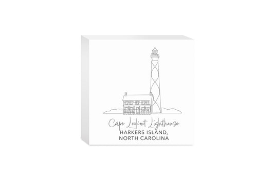 Cape Lookout Lighthouse | Wood Block | Eaches | Min 4