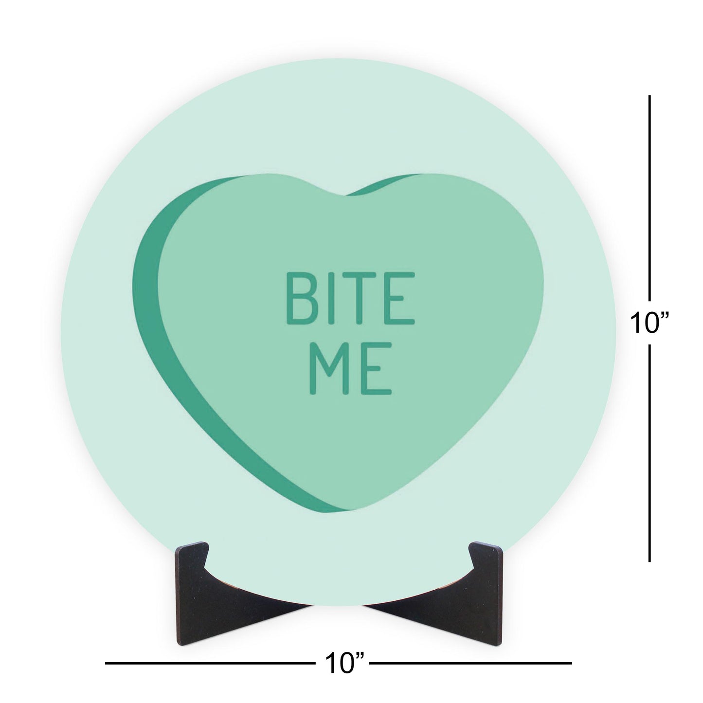 Funny Message Hearts Bite Me | Wood Sign | Eaches | Min 1