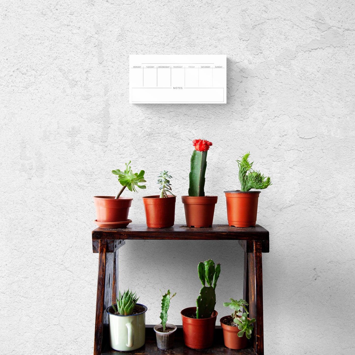 Minimalist Weekly Planner With Notes| Hi-Def Glass Art | Eaches | Min 2