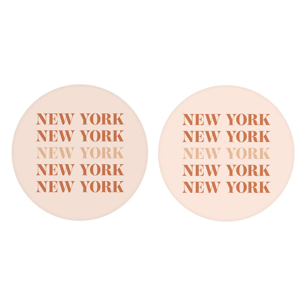Modern Minimalist New York Repeated Light | Absorbent Car Coasters | Set of 2 | Min 4